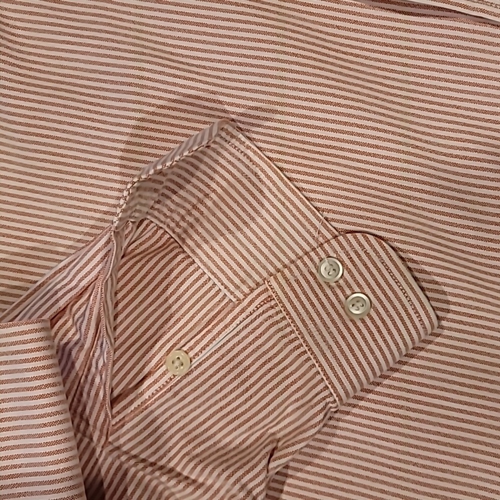Natural Life Big Shirt Pinstripe Button Down Collar Shirt Pink White XL - Picture 5 of 11